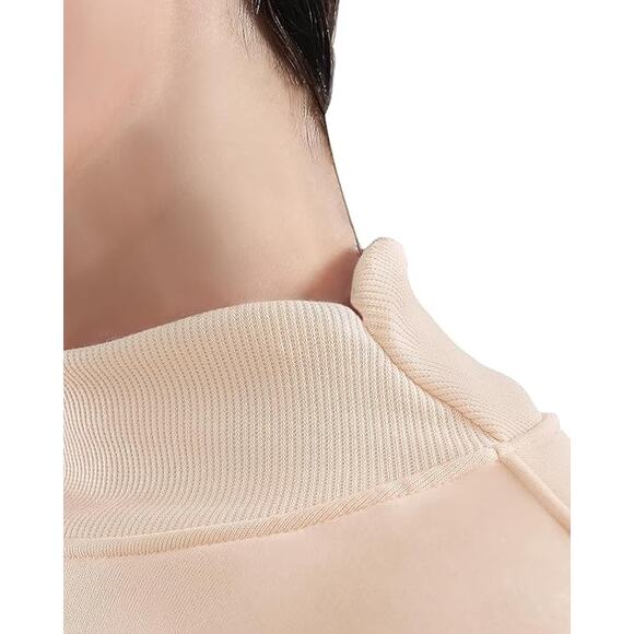 New Medium Pull On Long Sleeve Mock Neck Sweatshirt in Apricot - Picture 3 of 4